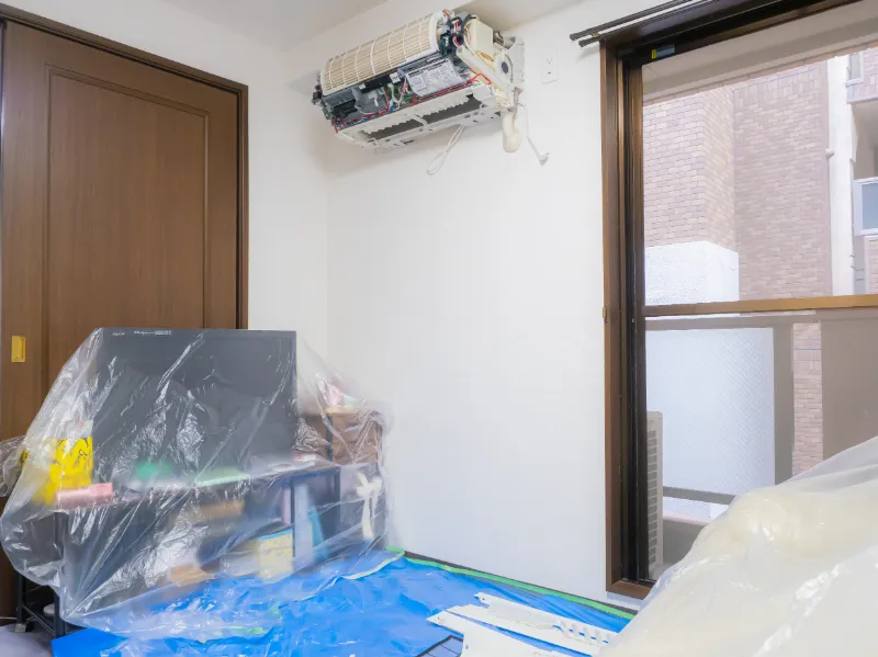 お部屋にあわせた養生でお家を汚さない